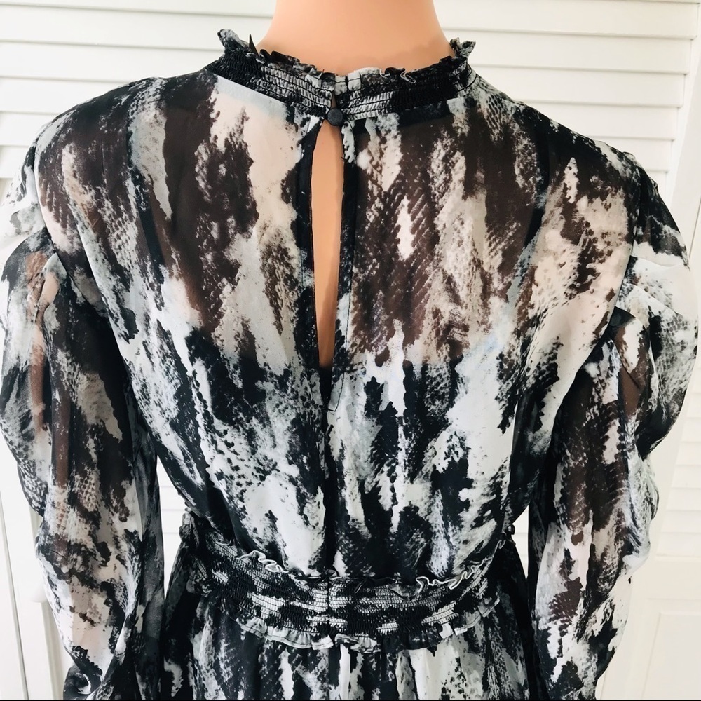 SIMPLY VERA VERAWANG Gray Black Mock Neck Long Sleeve Dress Size Small - Picture 5 of 8